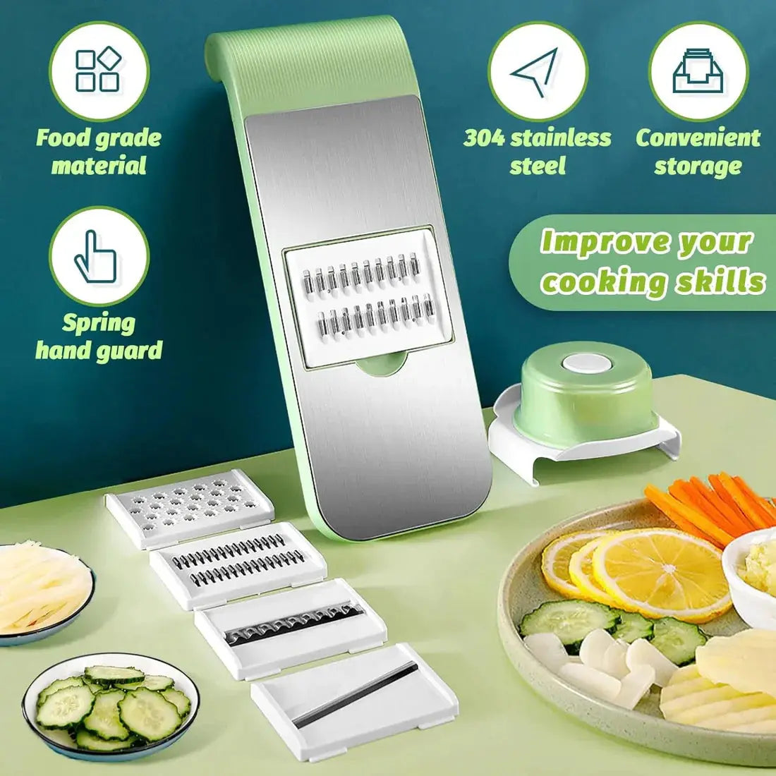 5-in-1 Stainless Steel Veg Cutter & Grater MM WONDERS