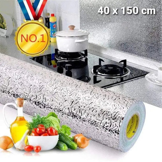 Oil-Proof Kitchen Sticker,Waterproof Aluminium Foil Sheets for Kitchen Stoves &Cabinets,Self-Adhesive Wallpapers MM WONDERS