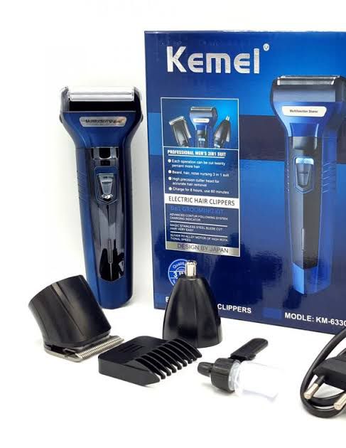 Kemei Km-6330 – 3 In 1 Professional Hair Trimmer Nose Beard Trimmer Safe | Rechargable Hair Remover MM WONDERS